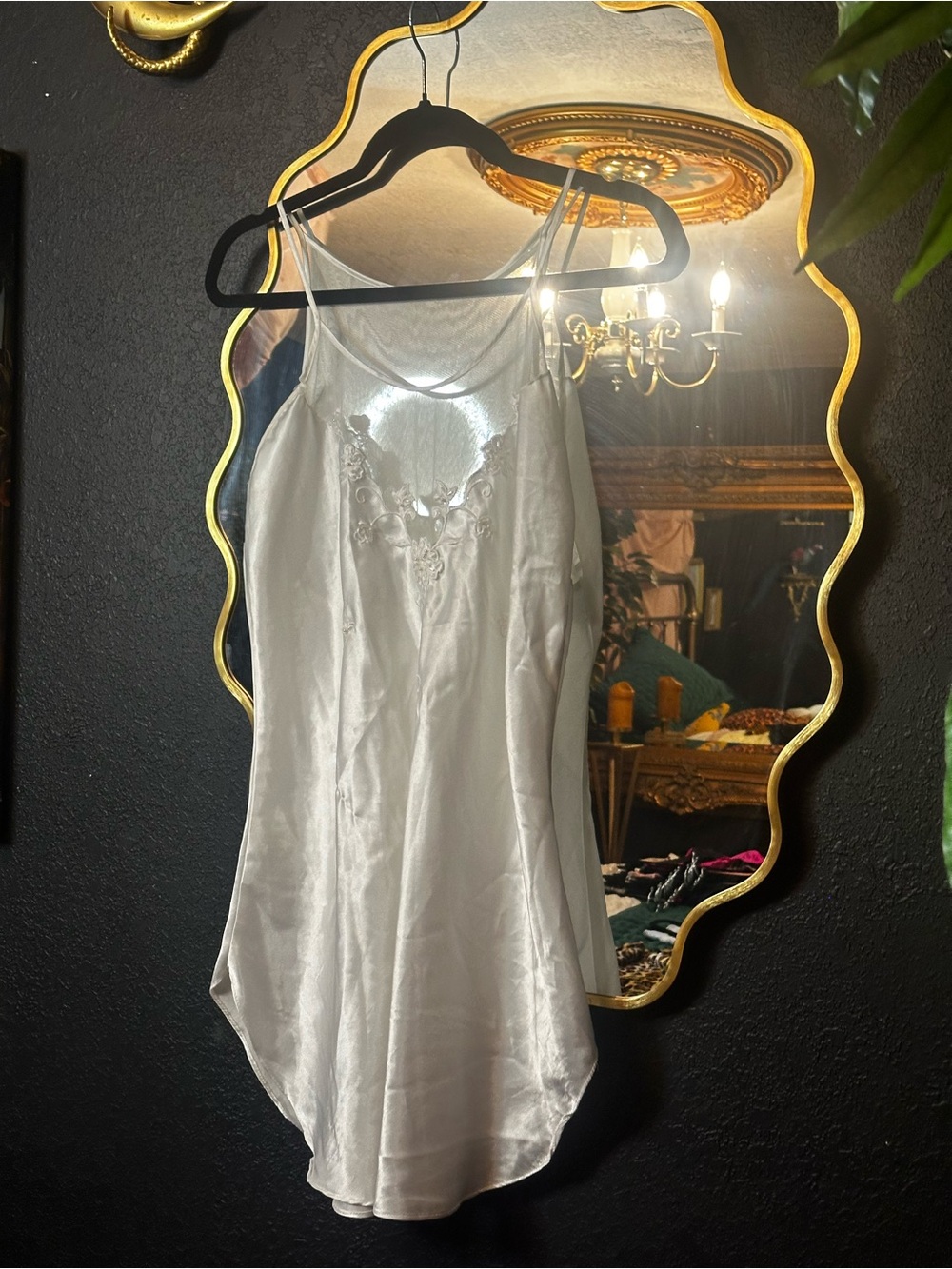 Silk-Feel White Lace Trim Slip Dress - Women Intimates & Sleepwear